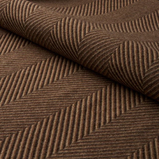 Contemporary SAMPLE - Schumacher Milo Wool Herringbone Fabric In Espresso For Sale - Image 3 of 3