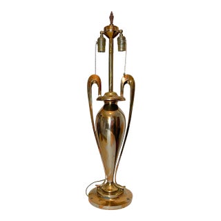High Quality Large Antique Silver Gold Bronze Modernist Urn Style Table Lamp For Sale