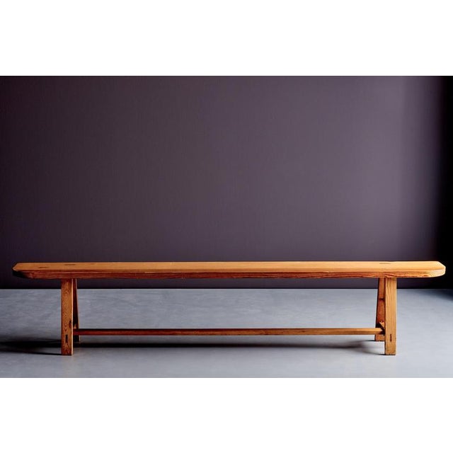 Vintage Pinewood Bench, 1960s For Sale - Image 6 of 11