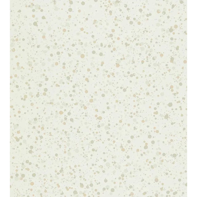 Contemporary Sample - Hinson for The House of Scalamandré Spatter Wallcovering, Beige on White For Sale - Image 3 of 3
