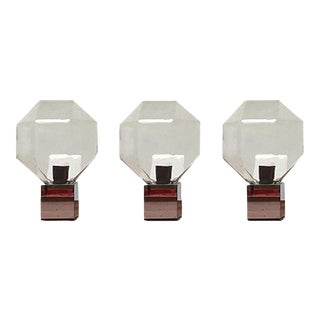 Vintage German Space Age Chrome & Glass Lamps by Motoko Ishii for Staff, Set of 4 For Sale