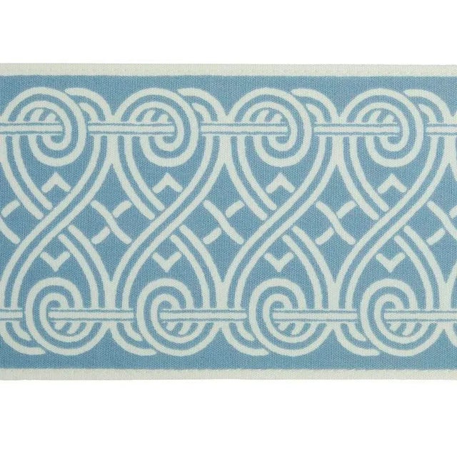 Contemporary Sample - Schumacher X Jill Lasersohn Suzette Tape in Sky For Sale - Image 3 of 3