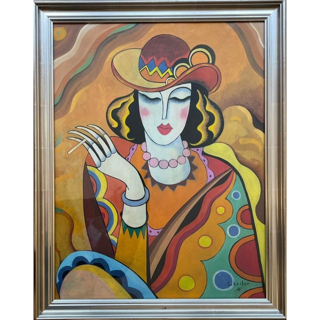 Woman with a Cigarette, Hugo Scheiber, 1920s, Gouache For Sale - Image 7 of 7