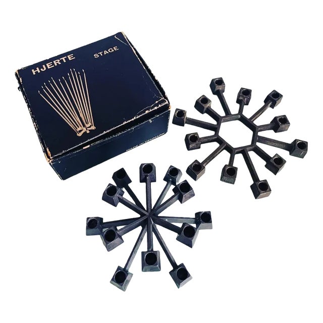 Danish Hjerte Stage Candleholders by Jens Quistgaard for Paro, 1960s, Set of 2 For Sale