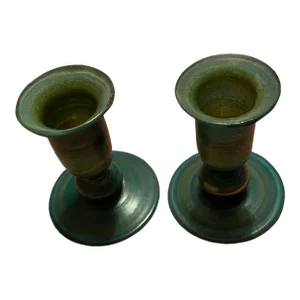 2000s Neker Glass Candle Holders - Set of 2
