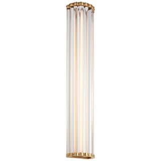 Chapman & Myers for Visual Comfort Signature Kean 28" Sconce in Antique-Burnished Brass with Clear Glass Rods For Sale