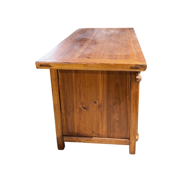 Vintage Asian Cantonese Natural Wood Low Chest 26.25" H For Sale In New York - Image 6 of 6