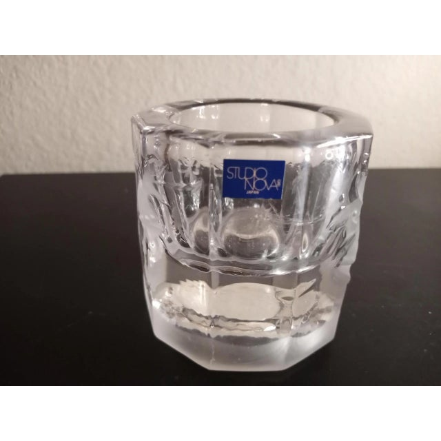 It is a Studio Nova Crystal Etched Single Candle Holder. Elegant decor piece. Procured at an auction.
