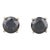 New 3.70ctw Black Diamond Stud Earrings 14k Yellow Gold Round Solitaires - 2 Pieces For Sale