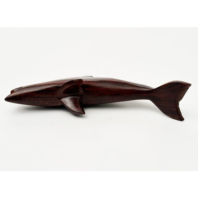 1990s Vintage Rosewood Fish Carving For Sale - Image 5 of 8