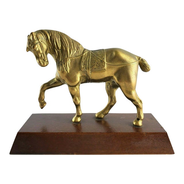 1970s Vintage Brass Horse Statue Chairish