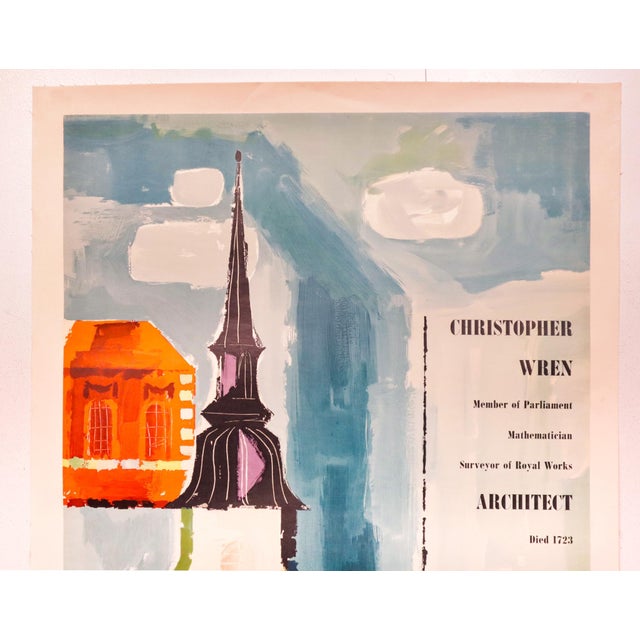 1950s 1957 British Exhibition Posters (Set of 2) - Christopher Wren by Hans Unger, London Transport Museum For Sale - Image 5 of 7