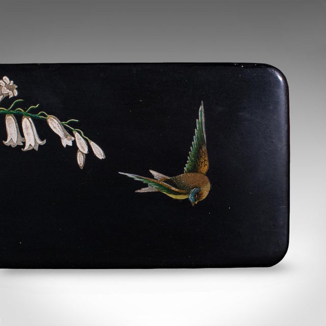 Black Vintage Japanned Pen Box, Japanese, Lacquer, Calligrapher's Quill Case, Art Deco For Sale - Image 8 of 10