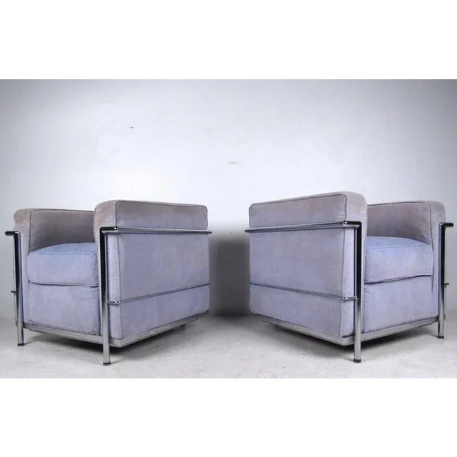 Mid-Century Modern Mid-Century Modern Le Corbusier Style Lounge Chairs - a Pair For Sale - Image 3 of 9