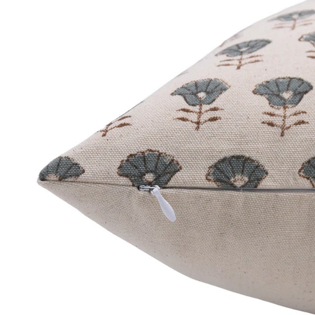 Art Deco Fabdivine Decorative Block Print Cushion Cover 22x22 Inch Duck Canvas-Kohinoor For Sale - Image 3 of 4