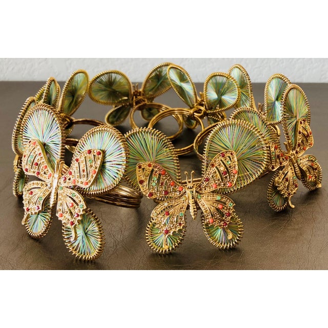 Late 20th Century Artfully Chic Late 20th-Century Butterfly-Shaped Napkin Rings - Set of 8 For Sale - Image 5 of 18