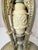 Large Antique Ornate Hand Carved Figural Alabaster Cast Iron Electric Table Lamp For Sale In New York - Image 6 of 13