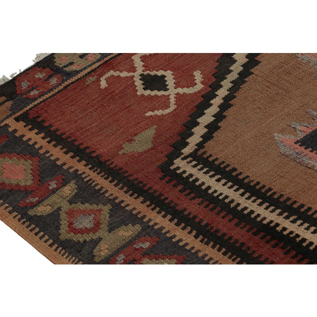 1950s 1950s Vintage Tribal Afghan Kilim Rug in Red With Medallions For Sale - Image 5 of 7