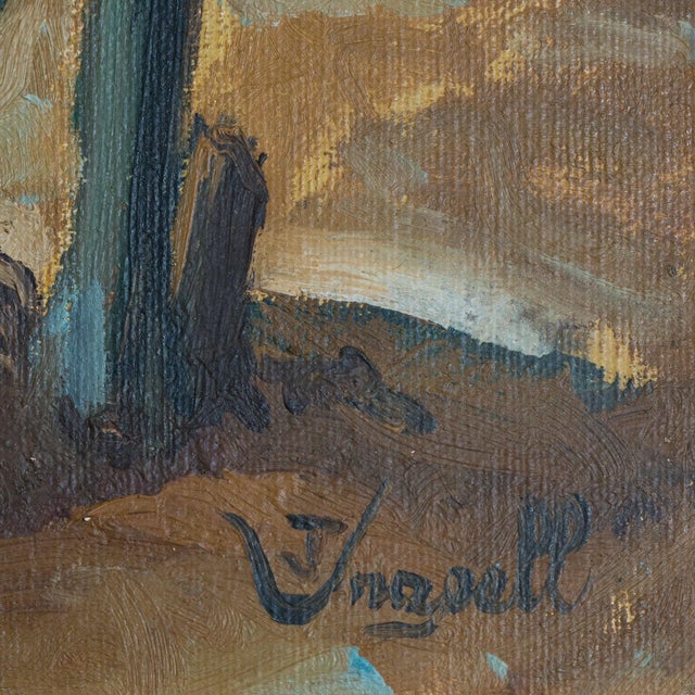 1980s African Woman Drawing Water, 1980s, Oil Painting on Canvas For Sale - Image 5 of 7