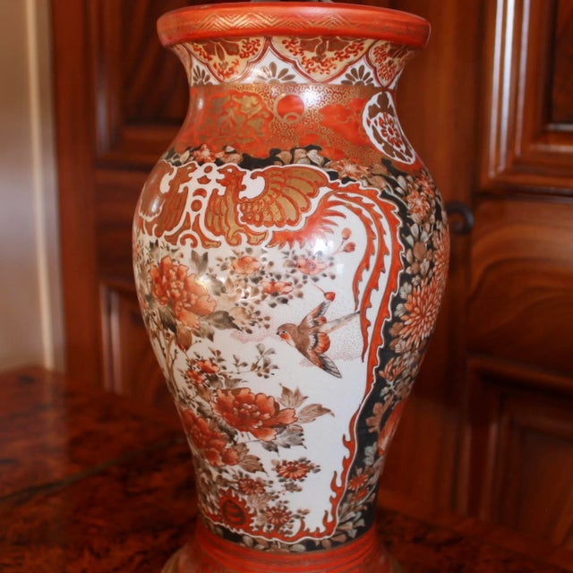 Pair of Antique Japanese Kutani Porcelain Vases Adapted Into Lamps For Sale - Image 14 of 18