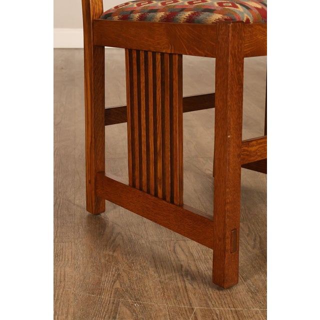 Stickley Mission Collection Set Of Six Oak High Back Spindle Dining Chairs For Sale - Image 9 of 18