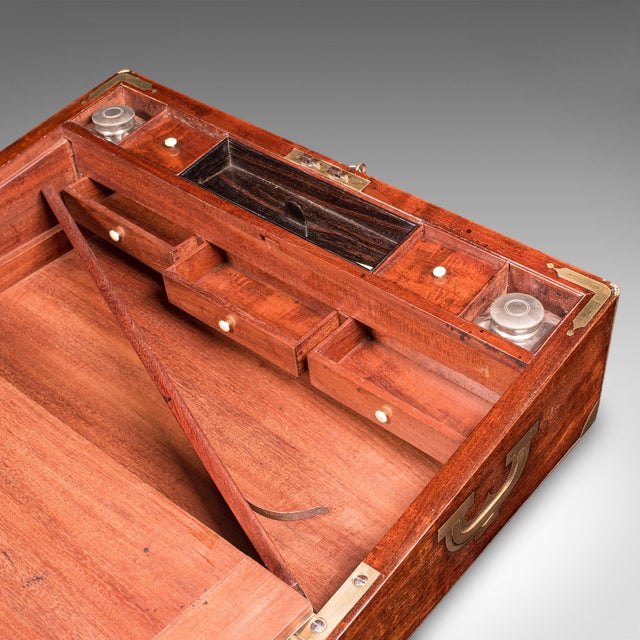 Antique Correspondence Box, Irish, Walnut, Writing Slope, Austin, William IV For Sale - Image 10 of 12