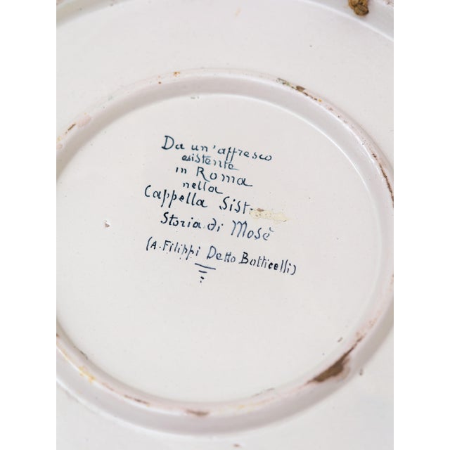 Ceramic Large Italian Platter with Portrait After Botticelli For Sale - Image 7 of 11