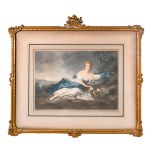 Early 20th Century Framed Print After j.m. Nattier Painting of Henriette De Bourbon