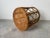 Vintage Boho Chic Tortoise Shell Finish Bamboo Cane Top Drum Side Table/ Sold For Sale - Image 4 of 8