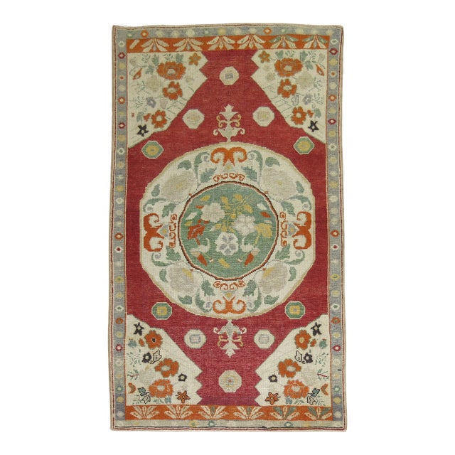 Early 20th Century Turkish Oushak Rug - 3'11" x 6'11" For Sale