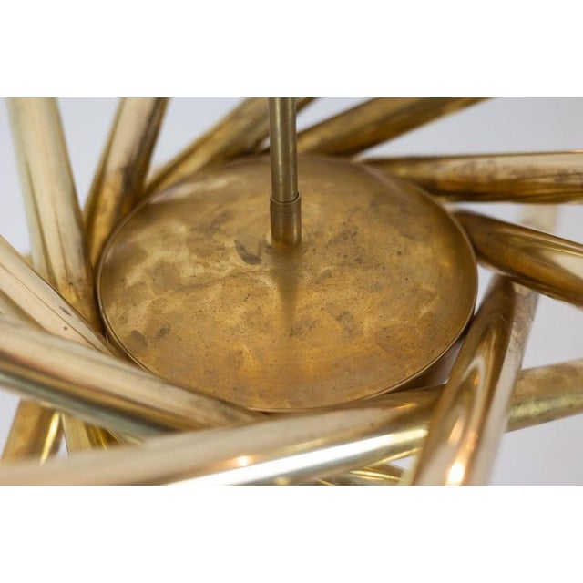 Gold Italian Matte Gilded Brass Chandeliers, 1970s For Sale - Image 8 of 10