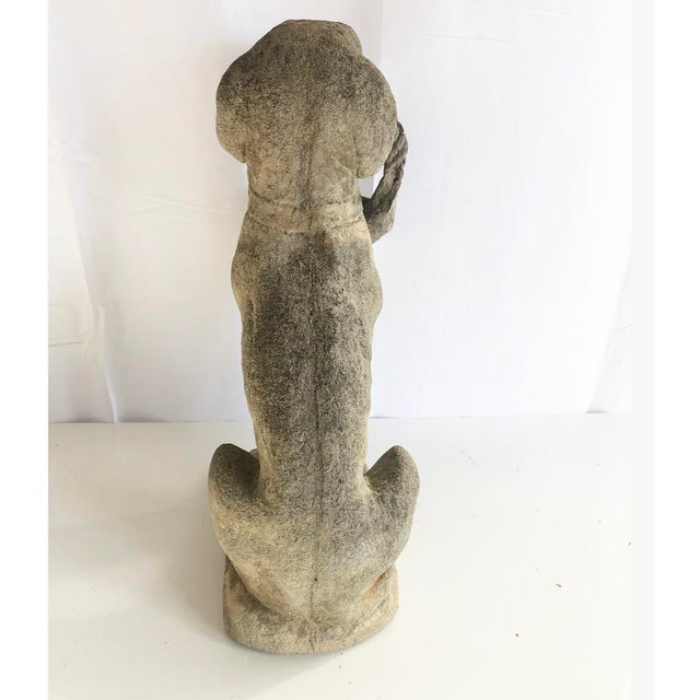 Antique Concrete Dog With Basket Garden Statue Chairish