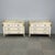 Louis XVI Hollywood Regency Maison Jansen Style White Commodes / Nightstands Stunning pair of Marble Top Hollywood Regency...
