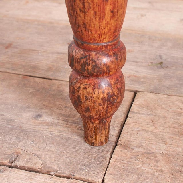 Brown Antique Victorian Pine Farmhouse Kitchen Table For Sale - Image 8 of 13