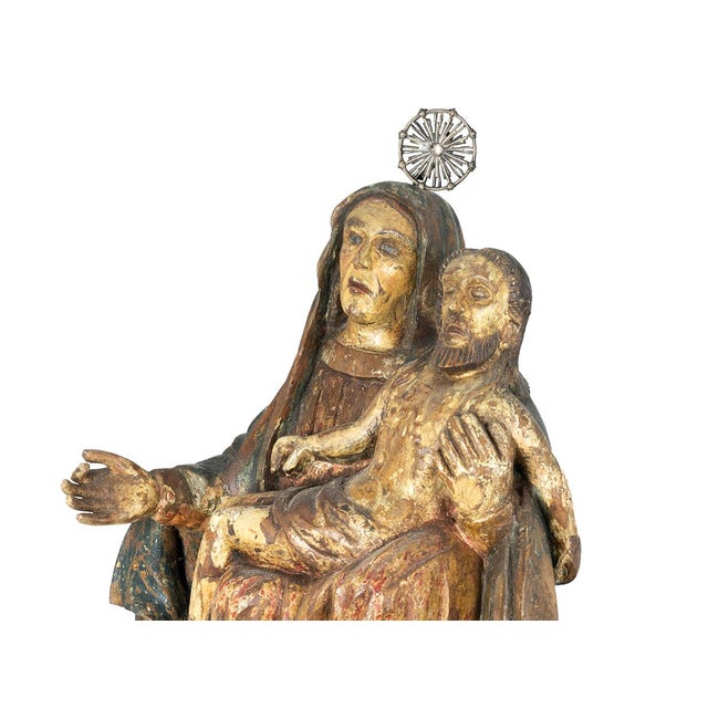 Religious Baroque Style Virgin of Mercy Statue, 18th Century, Wood For Sale - Image 5 of 8