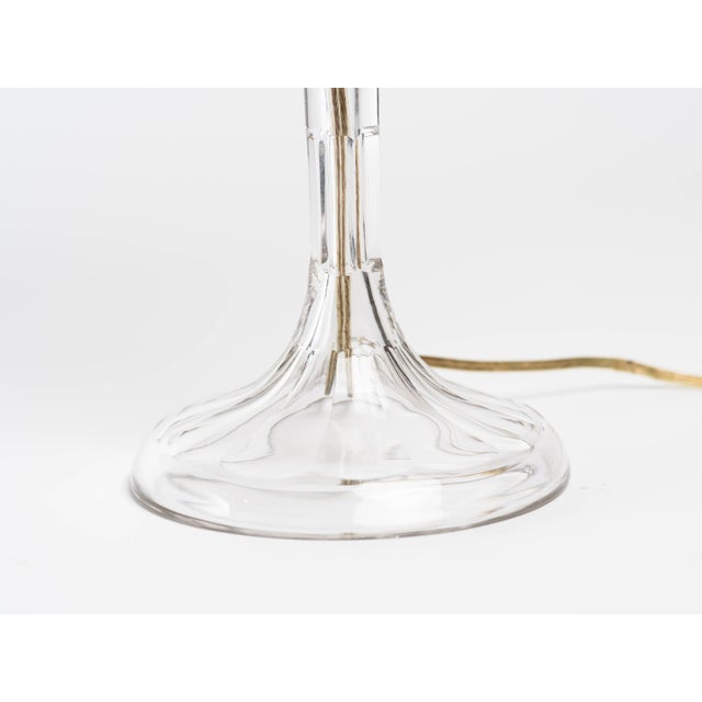 Art Deco Faceted Cut Crystal Lamps - a Pair For Sale - Image 4 of 6