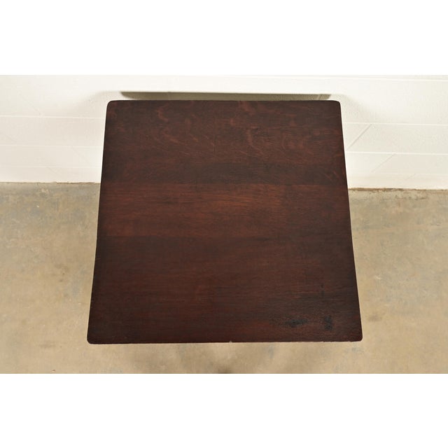 Early 20th Century Stickley Brothers Style Antique Mission Oak Arts & Crafts Tabouret Side Table, Circa 1910 For Sale - Image 5 of 8