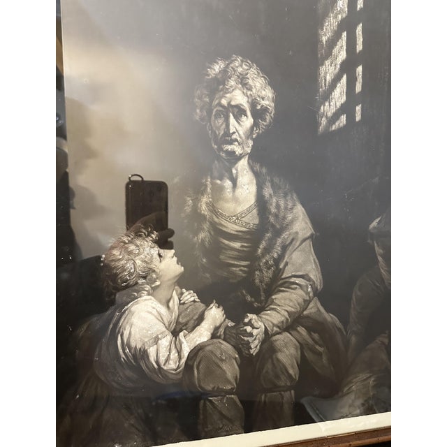 After Sir Joshua Reynolds, Count Ugolino Della Gherardesca, 1790, Mezzotint on Canvas, Framed For Sale - Image 7 of 12