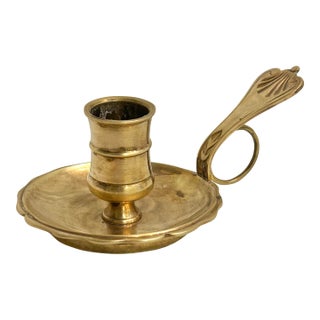 1984 Solid Brass Chamberstick Candle Holder for the Shelburne Museum For Sale