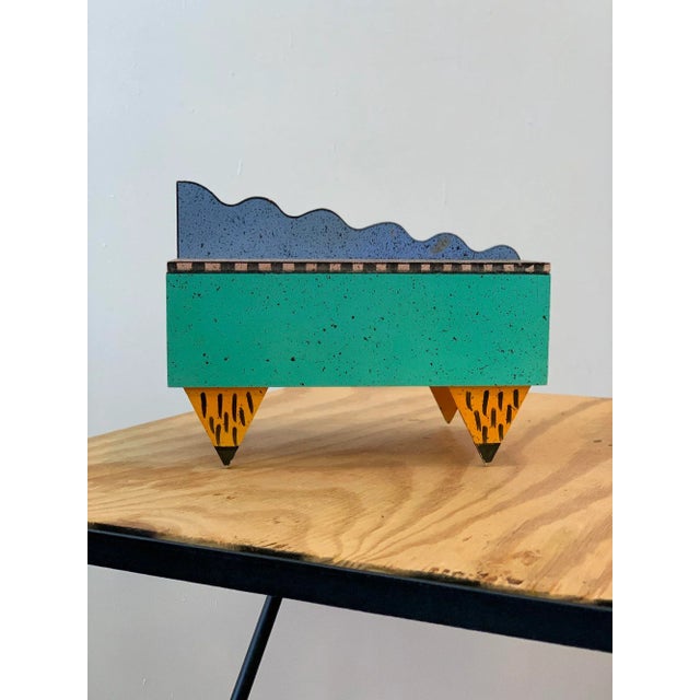 Vintage Memphis Style Box by Hollis Fingold for Radar Design Inc, Circa 1989. Sculptural and playful, this lidded box...