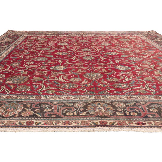 American Mid 20th Century Mid 20th Century Vintage Persian Tabriz Rug - 10'00 X 11'05 For Sale - Image 3 of 9