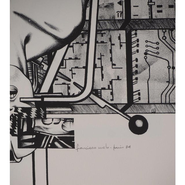 Contemporary Francisco Melo, Nu féminin futuriste (Nude), Lithograph For Sale - Image 3 of 8