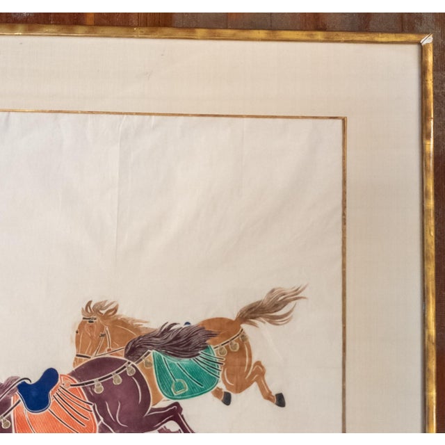 20th Century Hollywood Regency Chinoiserie Print With Horses For Sale - Image 4 of 13
