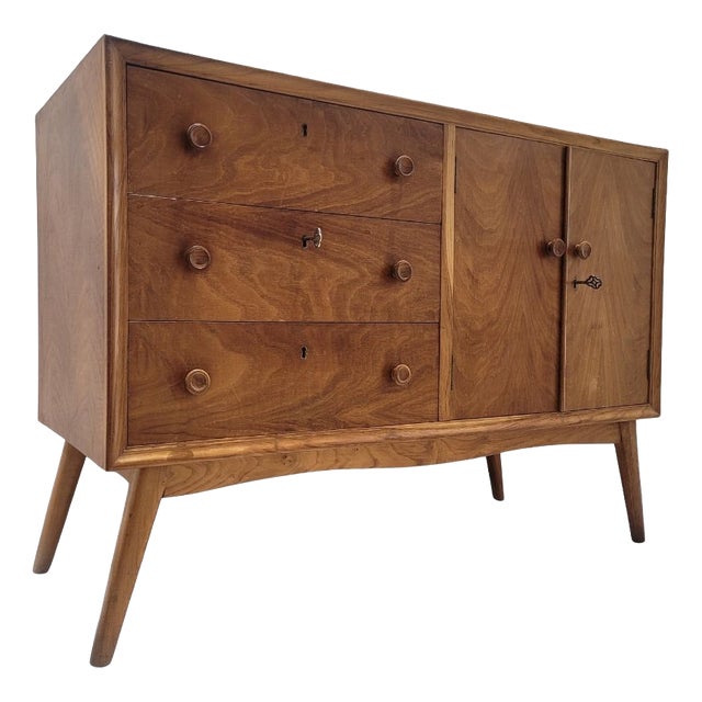 Mid-Century Nordic Chest of Drawers in Beech, Spain, 1950s For Sale