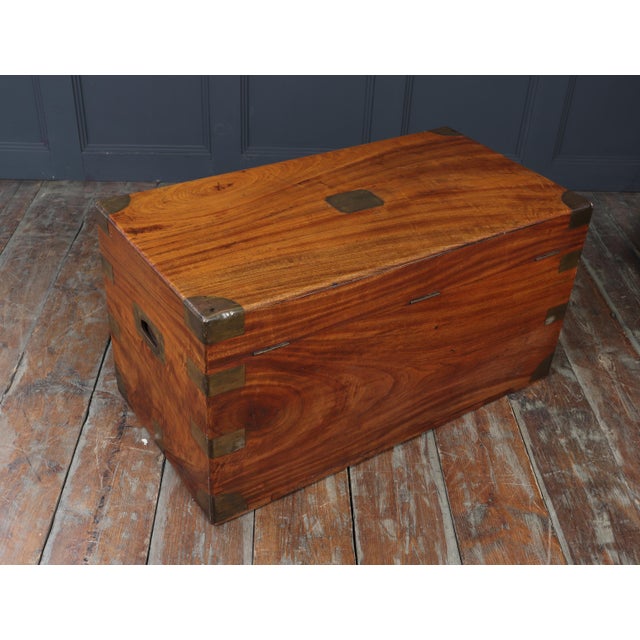 Antique Camphor Wood Military Campaign Chest, 1880 For Sale - Image 7 of 15