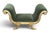 This vintage giltwood scroll-arm bench combines Neoclassical-inspired detailing with the dramatic appeal of Hollywood...