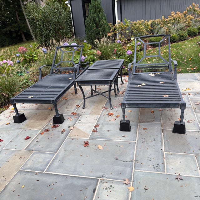 Restoration Hardware Antibes Zinc Chaise Lounge Chairs With Cushions ($1500 for Pair $750 Each) For Sale - Image 11 of 11