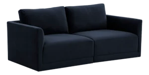 Willow Navy Modular Performance Velvet Loveseat