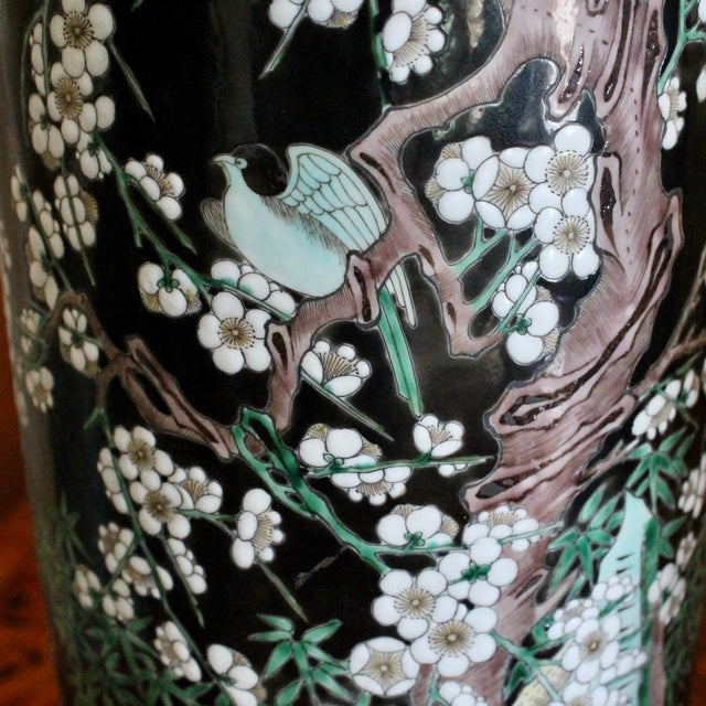 Early 20th Century Pair of Large Famille Noir Chinese Porcelain Vases For Sale - Image 5 of 18
