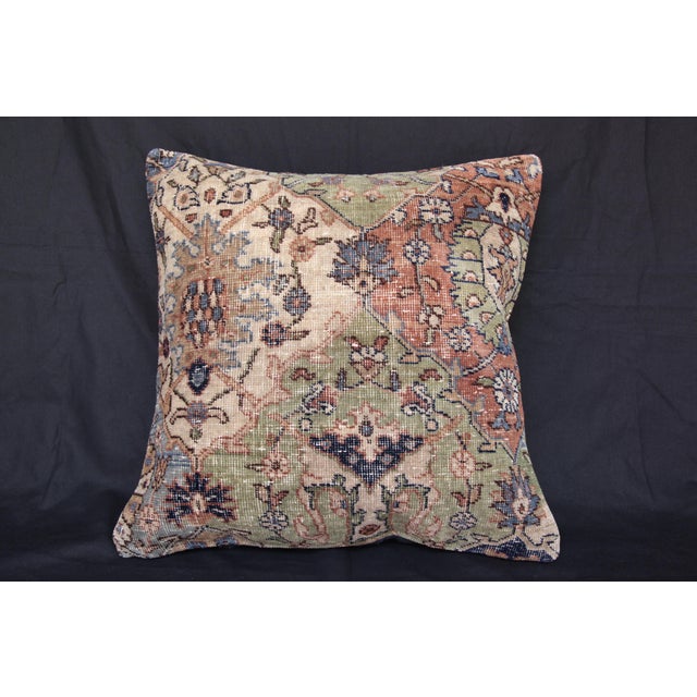 Art Deco Handwoven Decorative Green Tone Pillow Cover -20'' X 20'' For Sale - Image 3 of 12